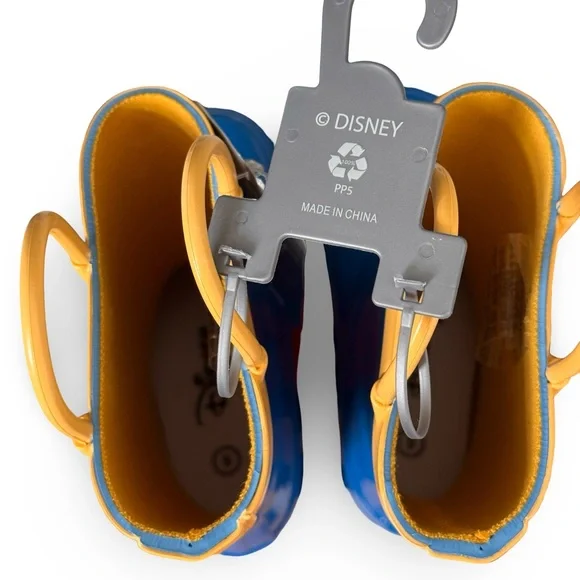 Disney Mickey Mouse Toddler Little Kids Rain Boots, Blue/Yellow NWT NEW - Picture 3 of 5